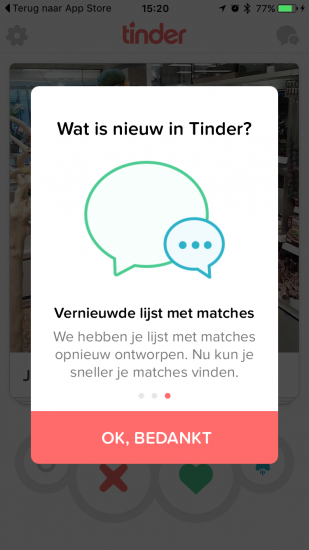 Voeg je werk en opleiding toe aan Tinder.