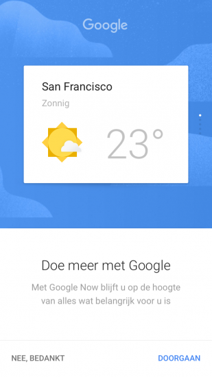 Google Now-weerinformatie.