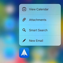 Spark Mail 3D Touch