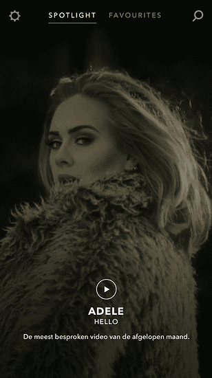 Vevo-app met Adele.