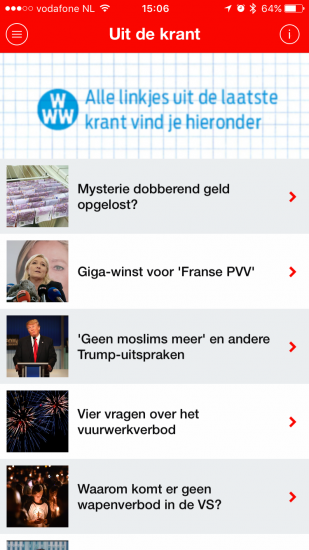 7Days met nieuws uit de krant.