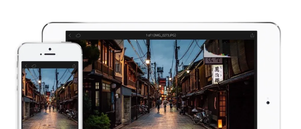 Adobe Photoshop Lightroom aangepast voor 3D Touch en iPad Pro