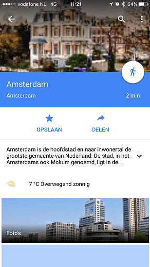 Google Maps met Amsterdam.