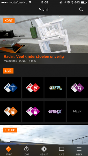 NPO-app met vernieuwd design.