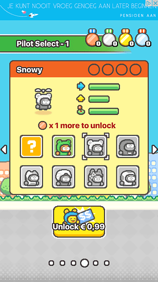 Swing Copters 2 met personages