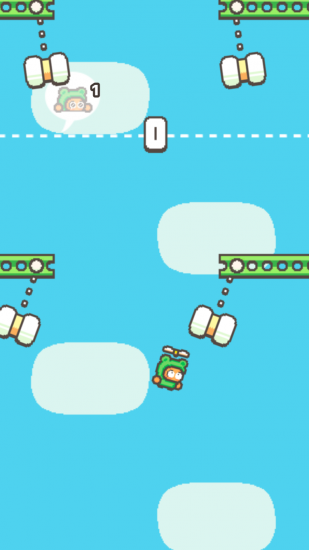 Swing Copters 2 vliegen.