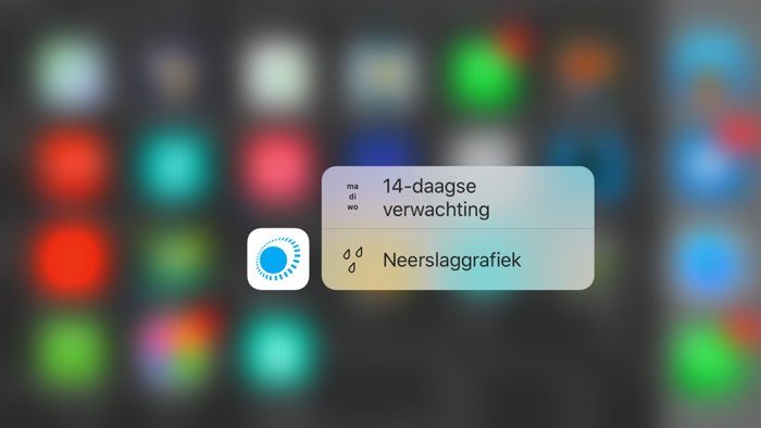 Weeronline 3D Touch op de IPhone 6s.