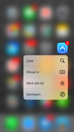 App Store-app met 3D Touch in iOS 9.