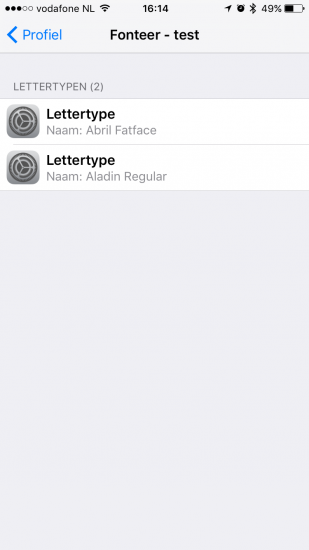 Profielen in iOS via Fonteer.