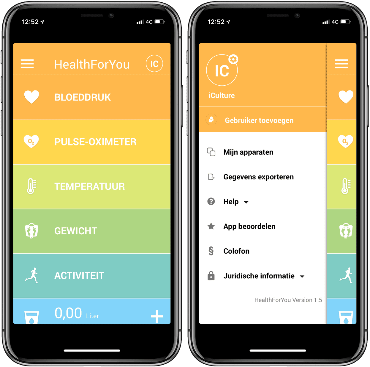 HealthForYou app instellen