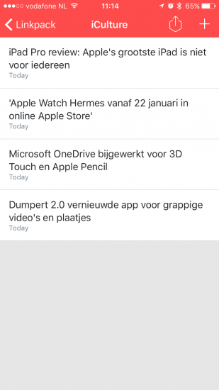 Je opgeslagen artikelen bekijken in Linkpack.