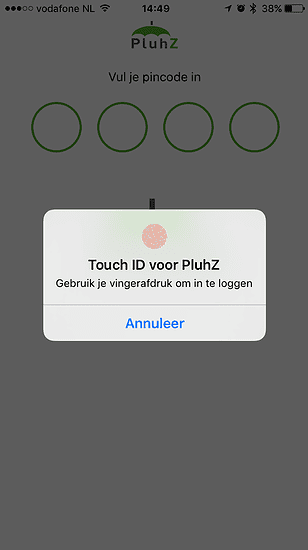 Touch ID gebruiken in PluhZ.