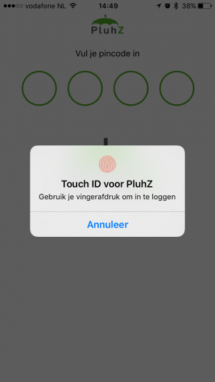 Touch ID gebruiken in PluhZ.