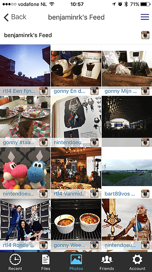 AnyCloud met Instagram-feed.