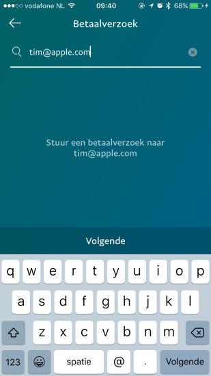 Een betaalverzoek doen in de PayPal-app.