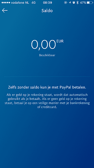 Bekijk je PayPal-saldo in de nieuwe app.