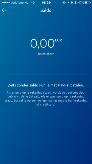 Bekijk je PayPal-saldo in de nieuwe app.