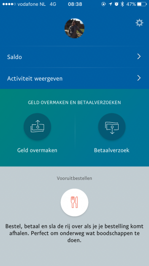 De nieuwe startpagina in de PayPal-app.