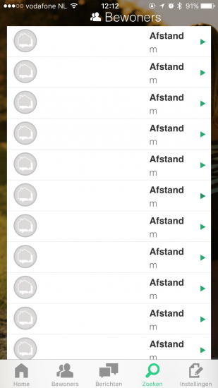 Zoeken naar bewoners in de BuurtApp.