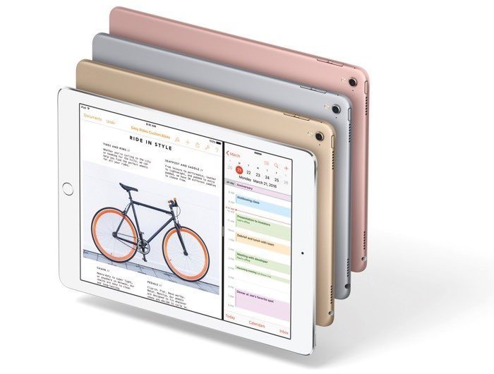iPad Pro rijtje met fiets