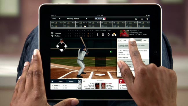 MLB At Bat op een iPad