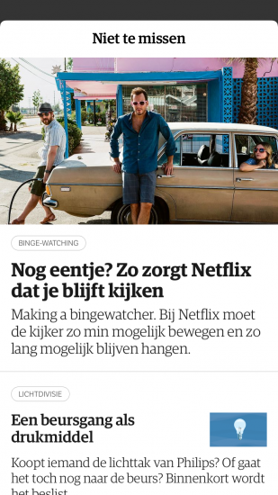 NRC app met artikelen die niet te missen zijn.