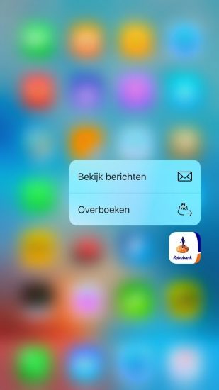 Rabobank app: 3D touch