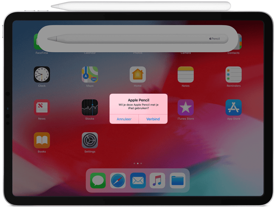 Apple Pencil 2 koppelen op een iPad Pro 2018.