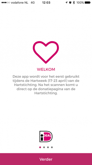 iDEAL-app met QR-code voor doneren tijdens hartweek.