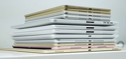 Een stapel iPad-modellen.