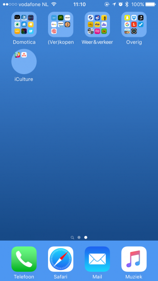 Ronde mappen op het beginscherm van je iPhone.