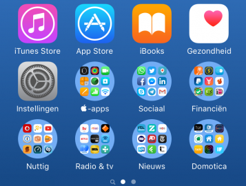 Ronde mappen op een iPhone.