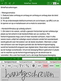 WritePad app kan Nederlands herkennen