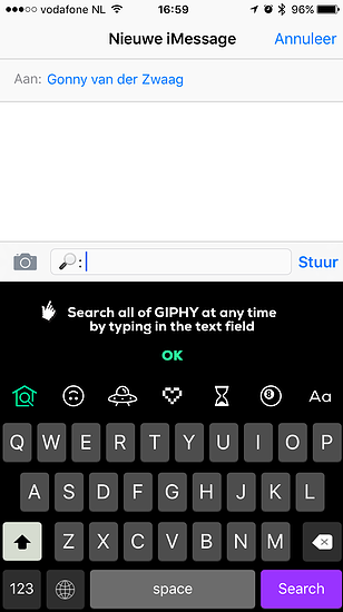 Giphy Keys voor de iPhone is een alternatief toetsenbord met gif-ondersteuning.