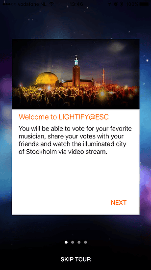 Tutorial van Lightify@ESC voor het Eurovisie Songfestival op de iPhone.