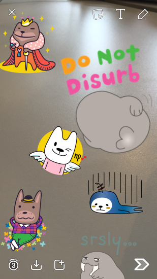 Snapchat-stickers plaatsen.