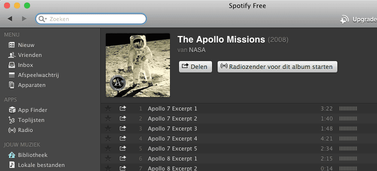 Spotify Apollo-missies
