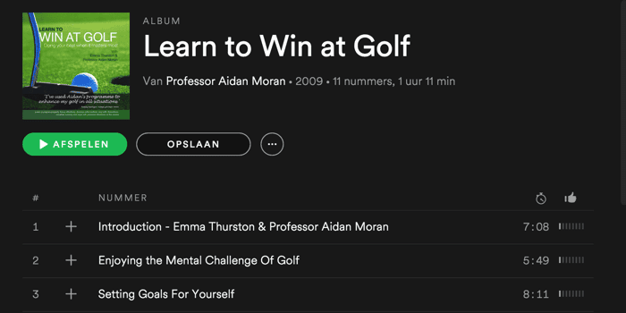 Golfcursus op Spotify
