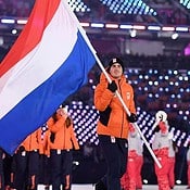 Jan Smeekens tijdens opening PyeongChang 2018 (foto via @TeamNL)