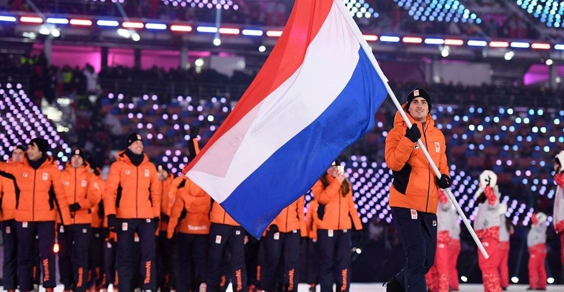 Jan Smeekens tijdens opening PyeongChang 2018 (foto via @TeamNL)