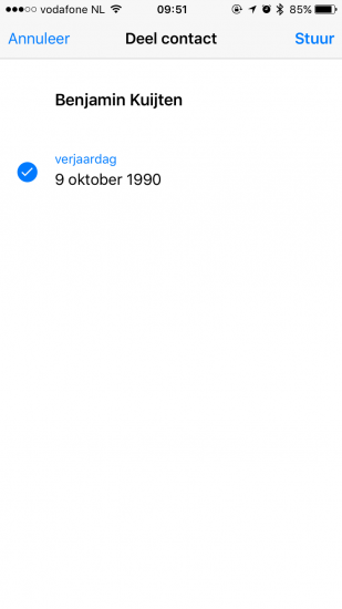WhatsApp verstuurt contacten met verkeerde verjaardag.