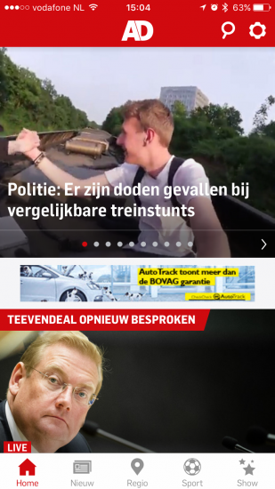 AD-app met nieuwe vormgeving.