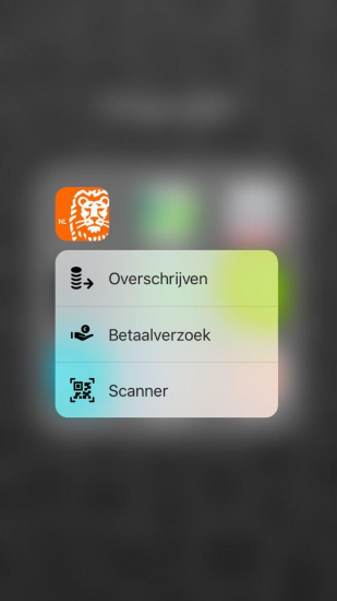 ING Mobiel Bankieren met 3D Touch.