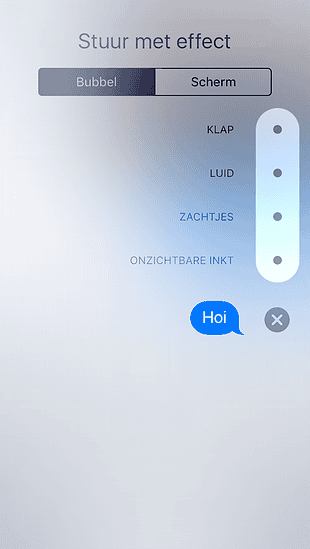 Bubble-effecten in iMessage in iOS 10.