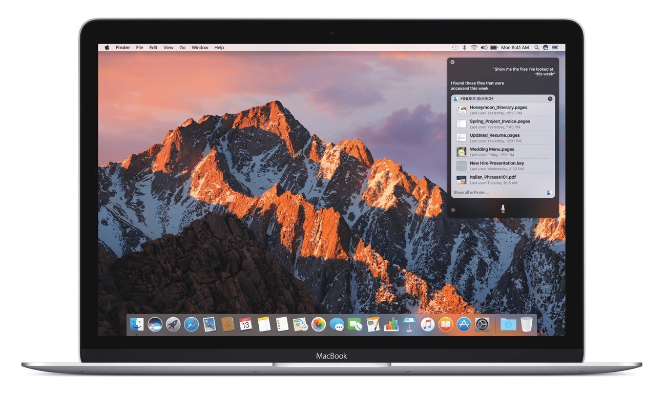 macOS Sierra op een MacBook