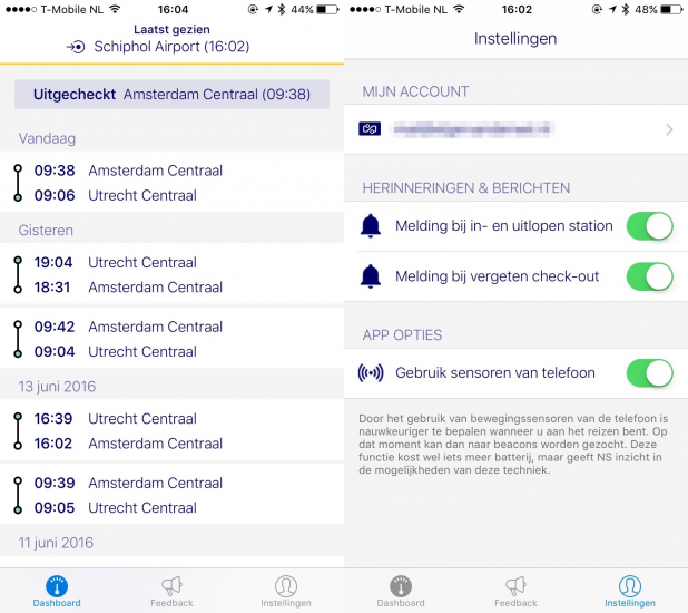 NS test met beacons in app.