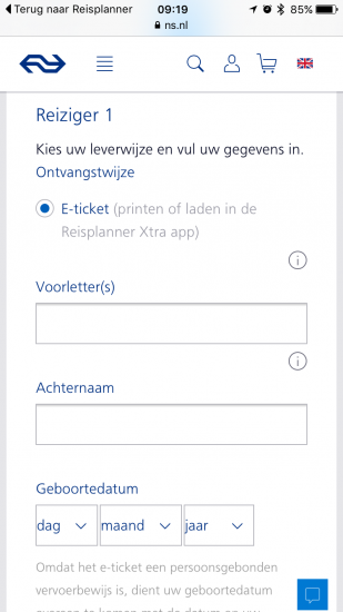 Koop een kaartje en zet de code in de app met NS Reisplanner Xtra.