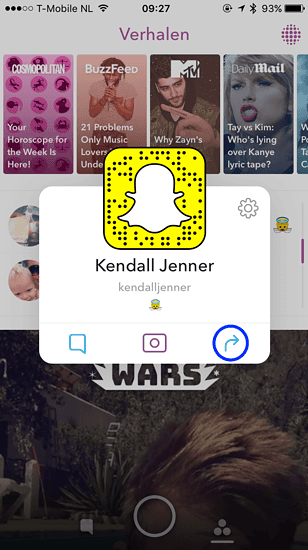 Snapchat - gebruikers aanbevelen