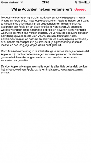 Activiteit verbeteren in de Gezondheid-app in iOS 10.