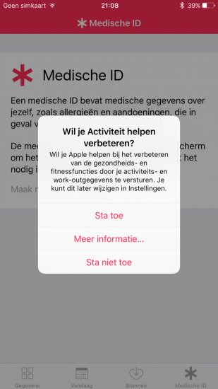 Melding om activiteit helpen te verbeteren in iOS 10.